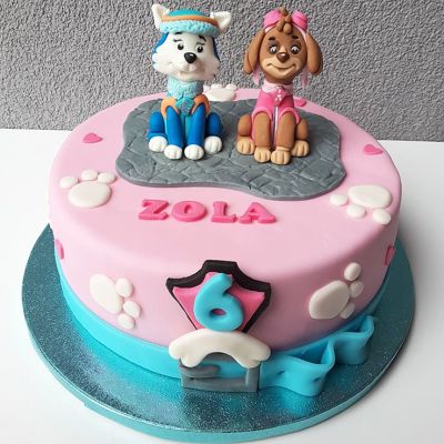 Geburtstagstorte für Zola zum 6 Geburtstag mit Hunden