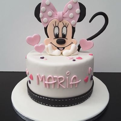 Minnie Mouse Kopf auf Torte